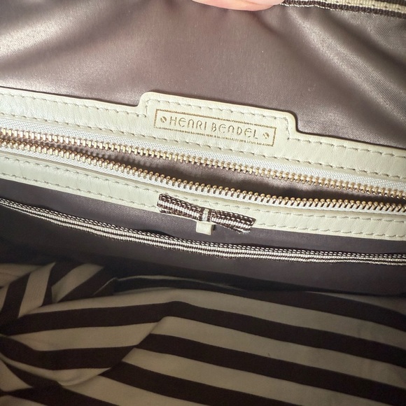 Henri Bendel Cream Satchel with Pink Scarf Accent - Picture 6 of 8